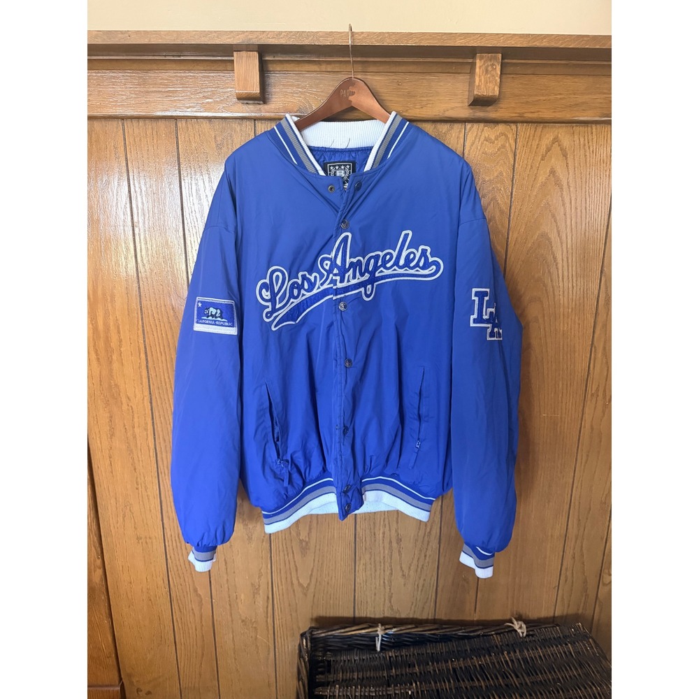Buckley Bay Los Angeles Varsity Bomber Jacket Blue Mens XL California Republic